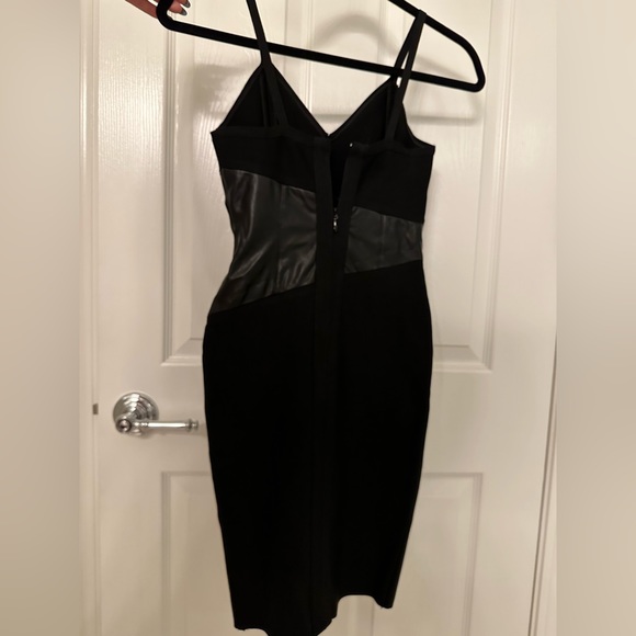 Black Bandage Dress with Faux Leather: Size Small - Picture 6 of 6